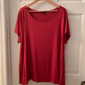 Anne Klein AL Sport Reiny A-line/Swing Top Red Viscose/Spandex XL